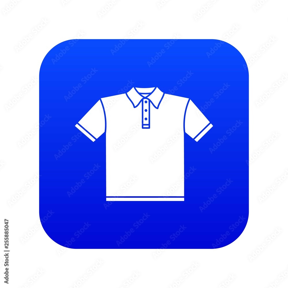 T-shirt icon blue vector isolated on white background