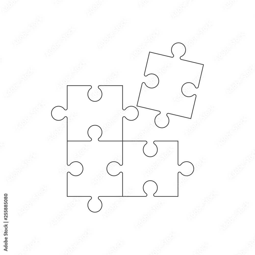 Simple puzzle icon. Vector illustration, flat design. Simple puzzle icon. Vector illustration, flat design.