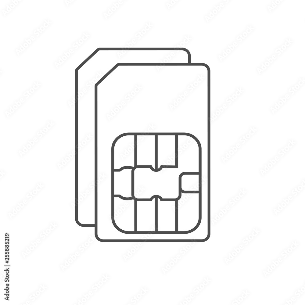 Dual SIM card icon. Vector illustration, flat design. Dual SIM card icon. Vector illustration, flat design.