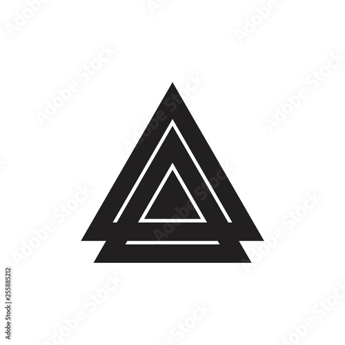 abstract linked triangle colorful geometric logo vector