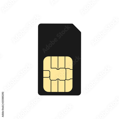 SIM card icon. Vector illustration, flat design.