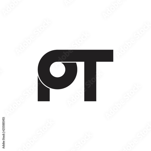 letters pt simple loop logo vector