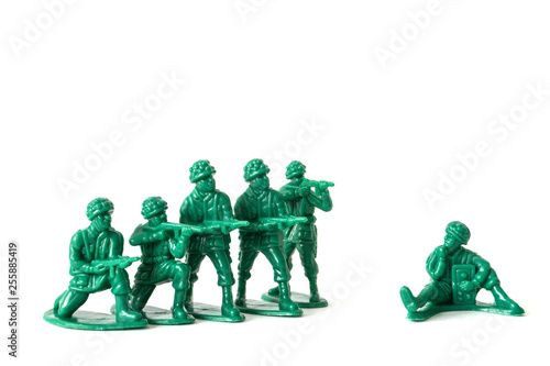 a detachment of green soldiers ready for service