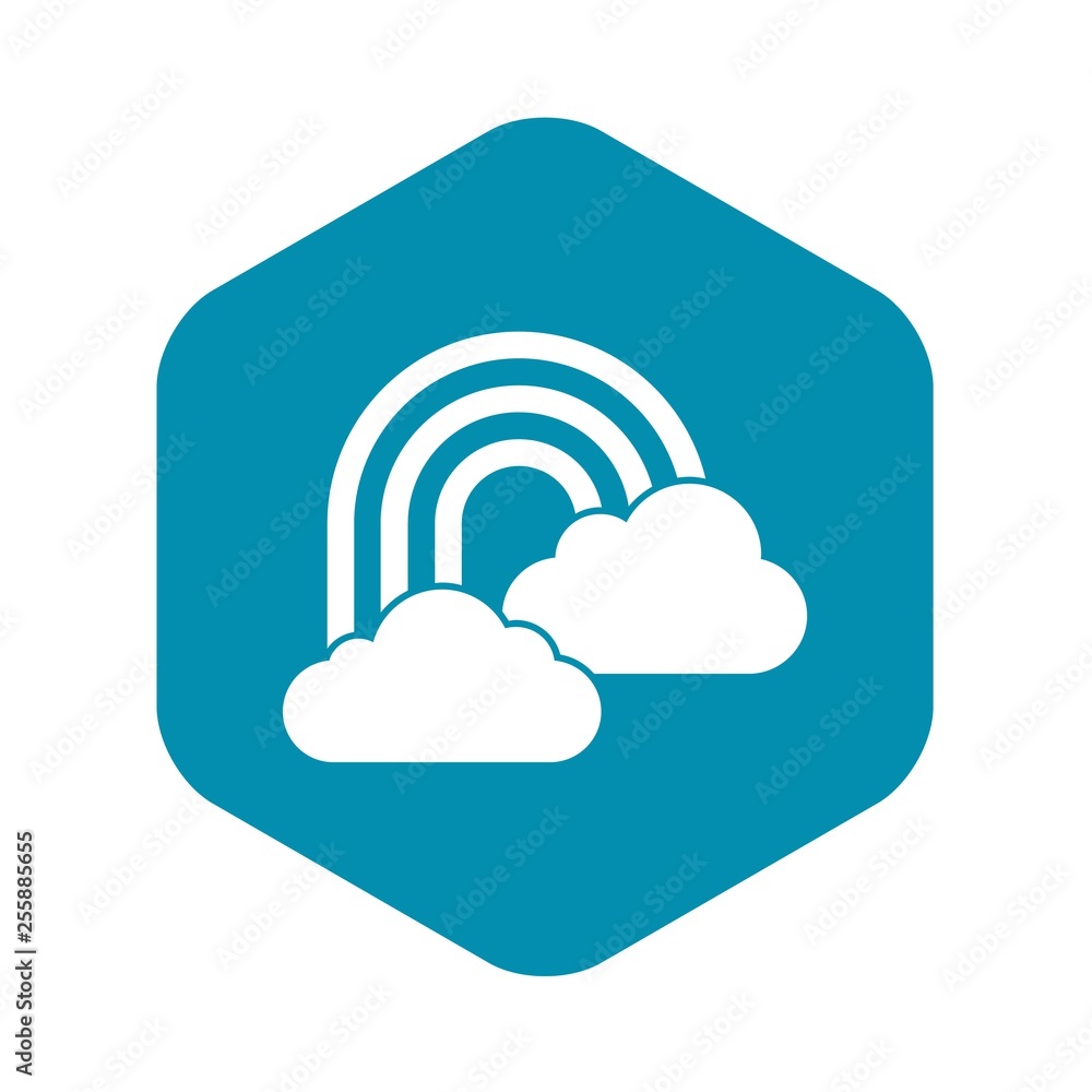 Rainbow and clouds icon in simple style isolated vector illustration Rainbow and clouds icon in simple style isolated vector illustration