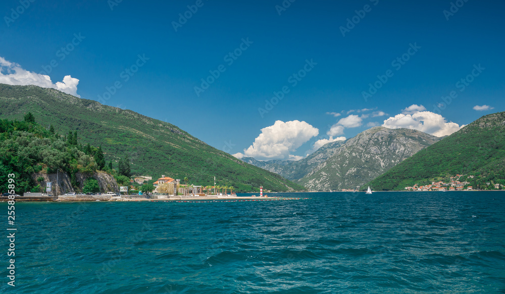 Kamenari-Lepetane Ferry in the Bay of Kotor, Montenegro Kamenari-Lepetane Ferry in the Bay of Kotor, Montenegro