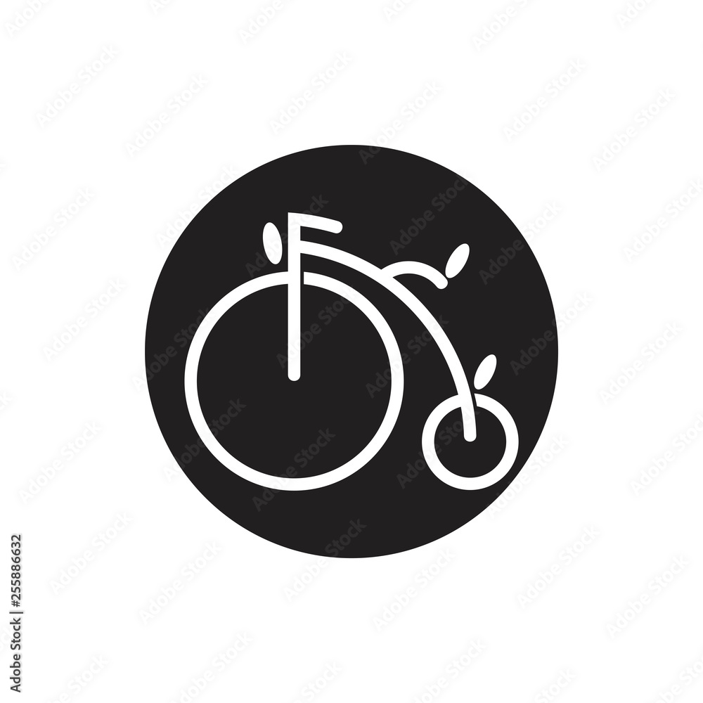 old bike simple circle icon vector old bike simple circle icon vector