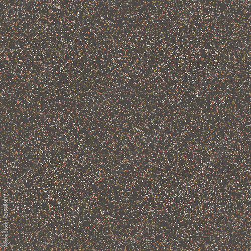 Abstract seamless pattern with random confetti and particle textures. Pink, orange, olive, khaki, white and green vector illustration.