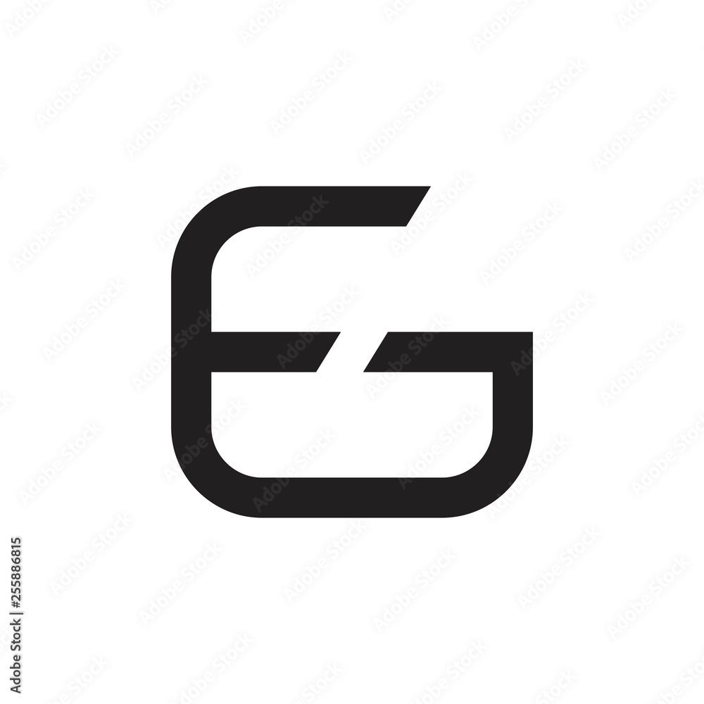 abstract letter fg simple geometric line logo vector abstract letter fg simple geometric line logo vector