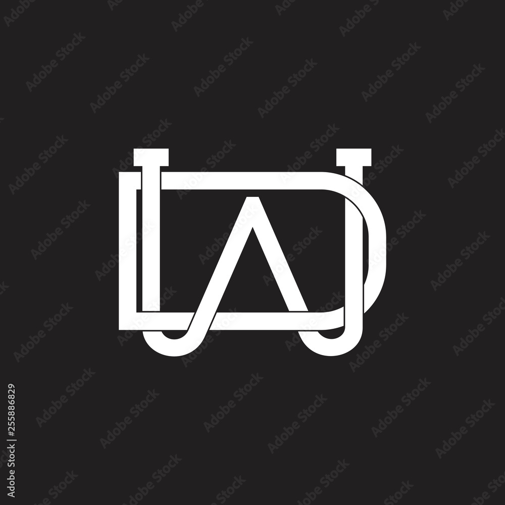 letters wd simple linked line logo vector letters wd simple linked line logo vector