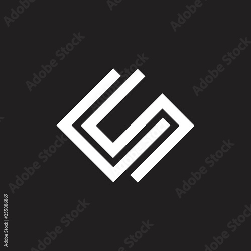 abstract letters cs geometric line logo vector