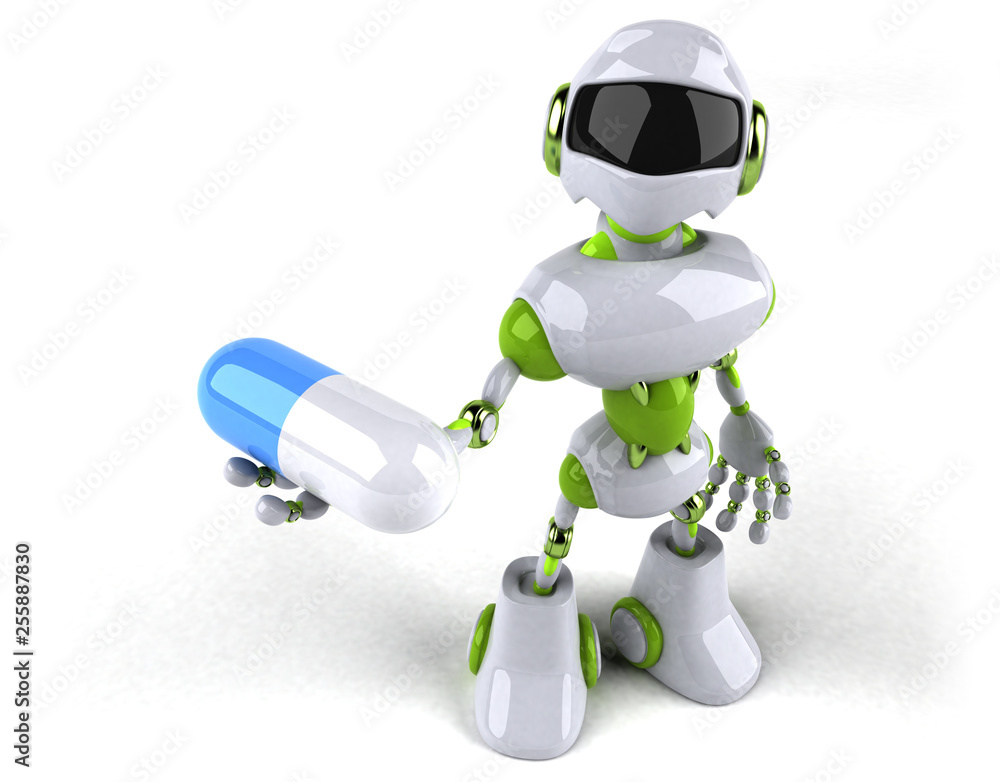 Green robot - 3D Illustration Green robot - 3D Illustration