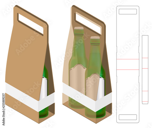 Box packaging die cut template design. 3d mock-up