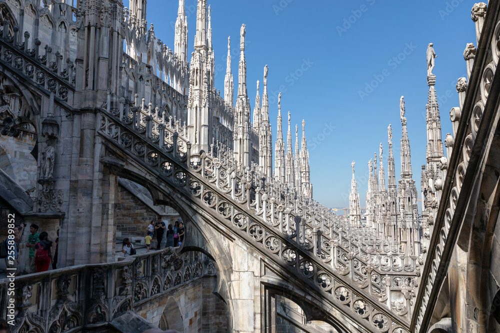 Closeup facade of Milan Cathedral (Duomo di Milano) Closeup facade of Milan Cathedral (Duomo di Milano)
