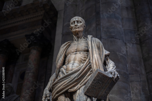 Closeup marble sculpture in Milan Cathedral (Duomo di Milano)