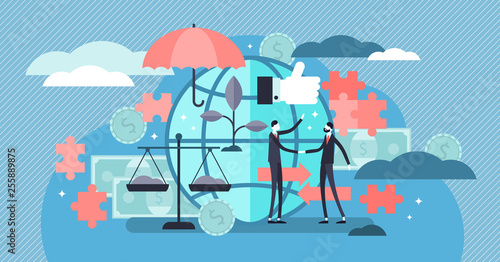 Ethical marketing vector illustration. Flat tiny responsible person concept