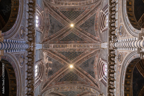 Panoramic view of interior of Siena Cathedral (Duomo di Siena)