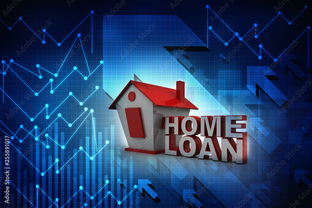 Naklejka premium 3D rendering house loan
