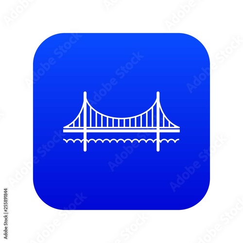 Golden gate bridge icon blue vector isolated on white background