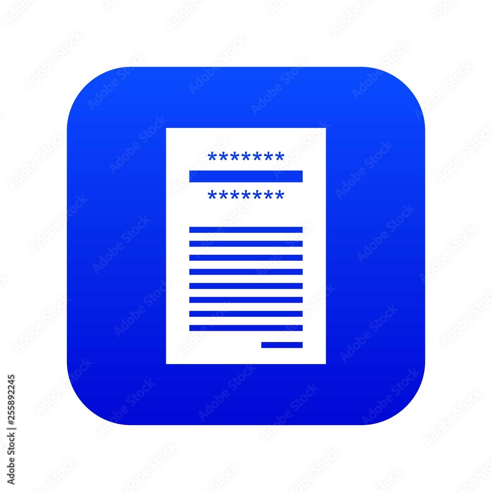 Sales printed receipt icon digital blue for any design isolated on white vector illustration Sales printed receipt icon digital blue for any design isolated on white vector illustration