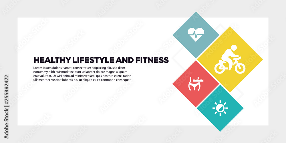 HEALTHY LIFESTYLE AND FITNESS BANNER CONCEPT HEALTHY LIFESTYLE AND FITNESS BANNER CONCEPT