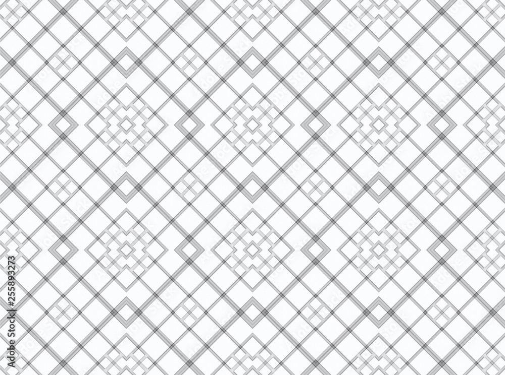 Fototapeta premium 3d rendering. seamless modern square grid pattern art in chinese style design wall background.