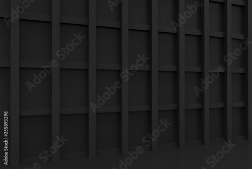 Wallpaper Mural 3d rendering. perspective view of  dark vintage rectangle shape pattern wood wall design background. Torontodigital.ca