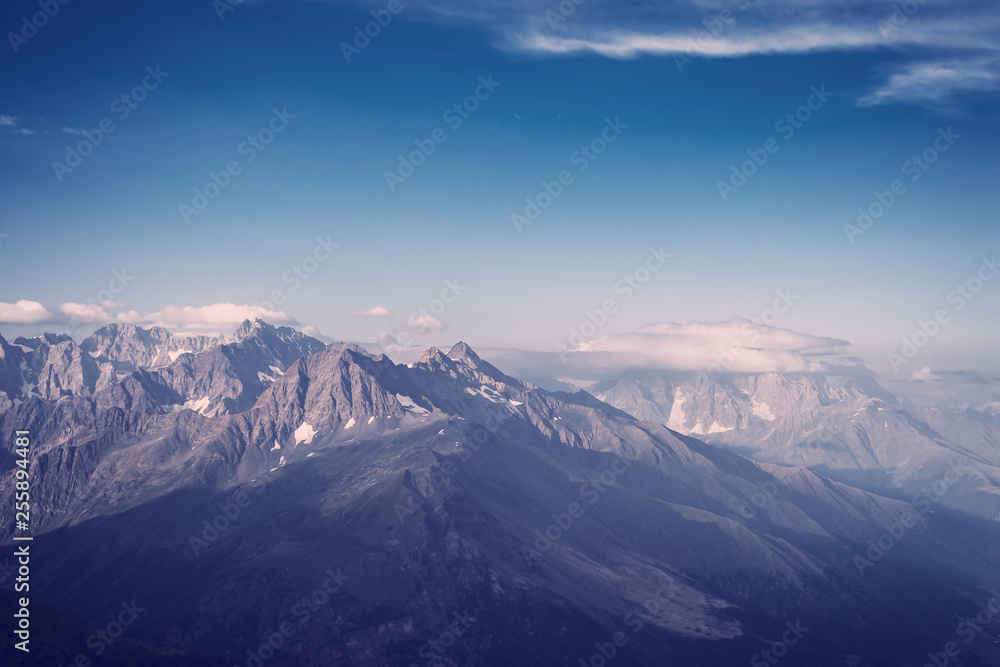 Landscape with majestic mountains