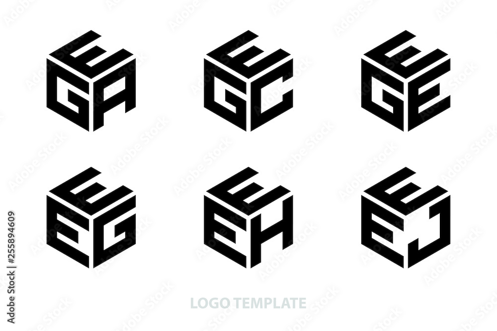 hexagon logo with three alphabet initial. Vector template illustration.icon hexagon logo with three alphabet initial. Vector template illustration.icon