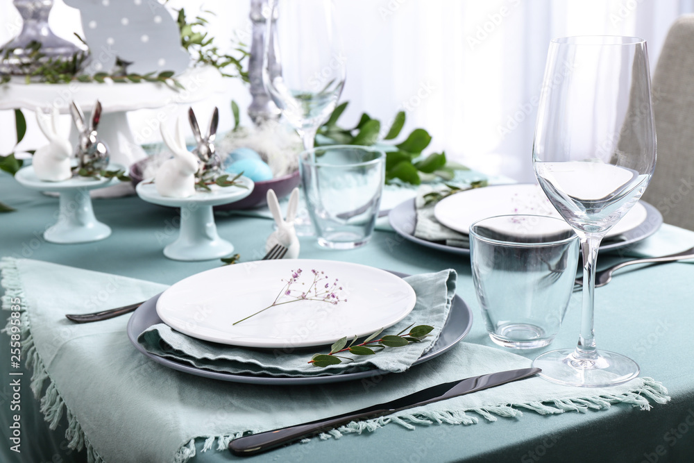 Fototapeta premium Beautiful table set for Easter celebration