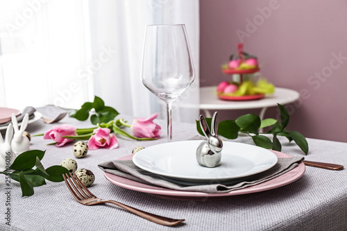 Table set for Easter celebration