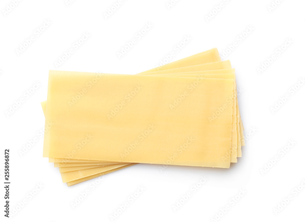 Lasagna sheets on white background Lasagna sheets on white background