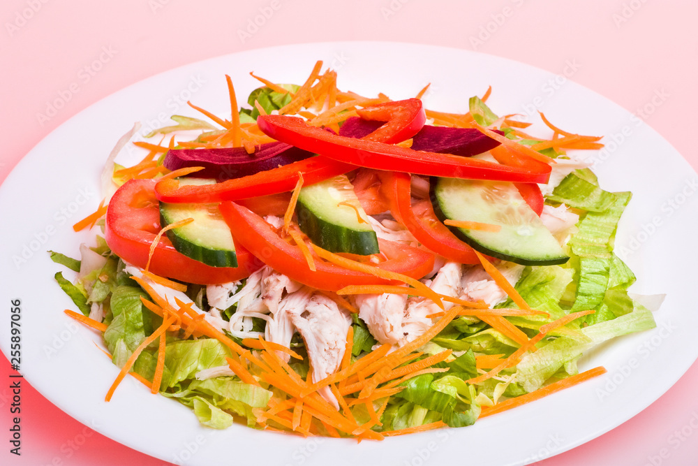 Fruits and vegetables mixed salad bowl Fruits and vegetables mixed salad bowl