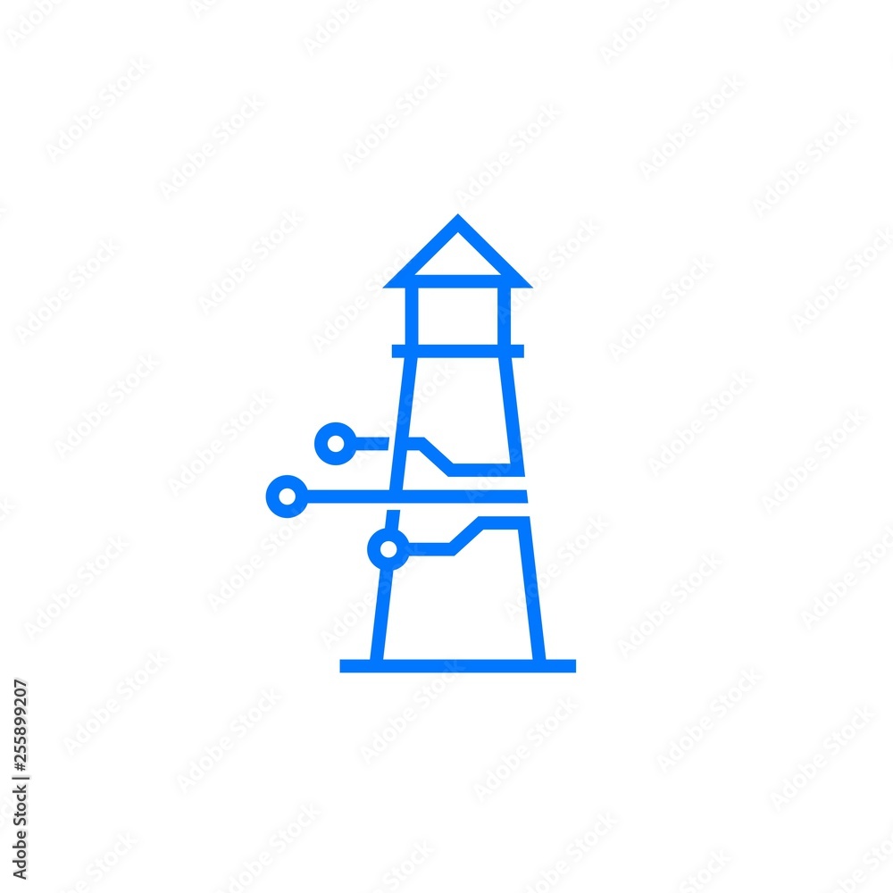 smart lighthouse tech logo vector icon illustration smart lighthouse tech logo vector icon illustration