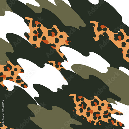 Abstract vector background with golden elements, leopard texture. Suitable for creating greeting cards, invitations, banners, web, flyers, backgrounds, covers, brochures, posters.