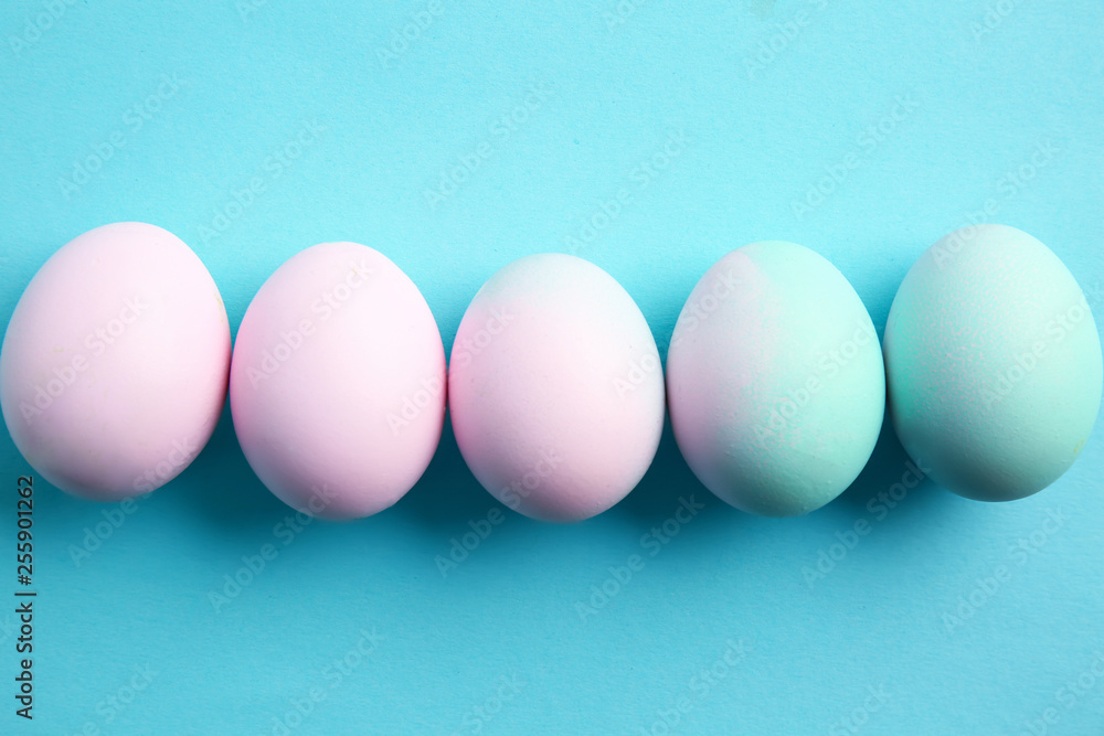 Beautiful Easter eggs on color background Beautiful Easter eggs on color background