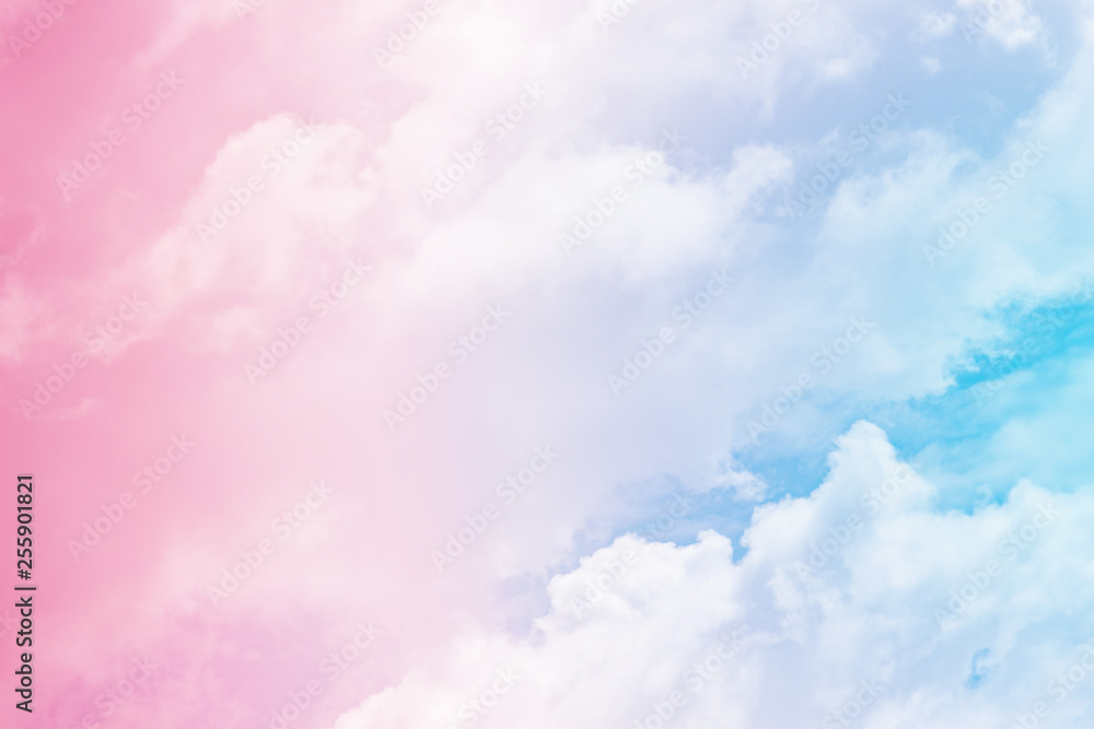 Sun and cloud background with a pastel colored 