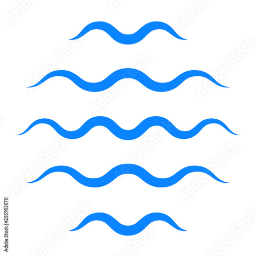 Sea wave logo icon vector sign water symbol in the form of a blue wavy line