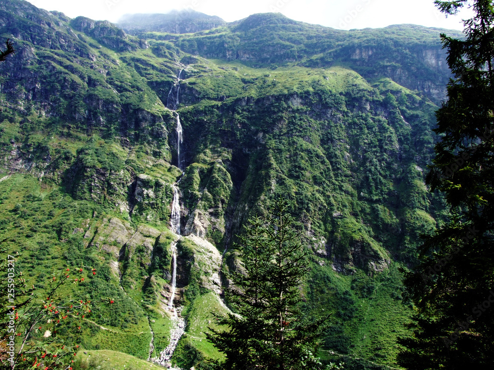 Waterfall Lammerbachfall or Wasserfall Lammerbachfälle, Lammerbach