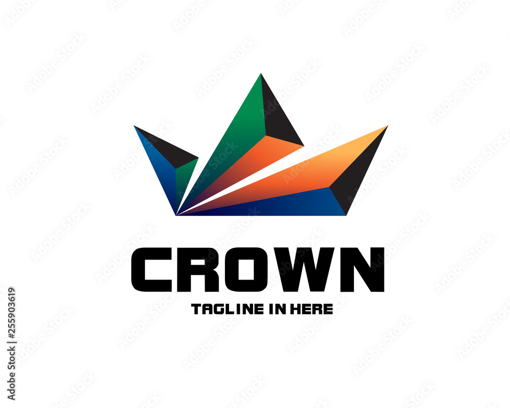 modern Crown 3d logo design inspiration modern Crown 3d logo design inspiration