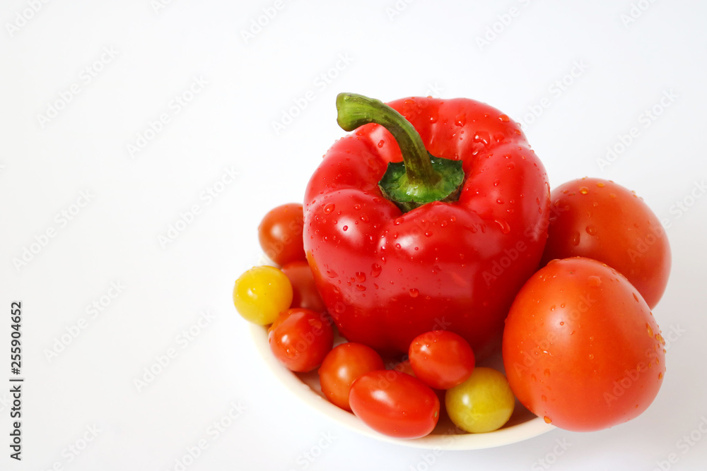 Colorful vegetables paprika tomato Colorful vegetables paprika tomato