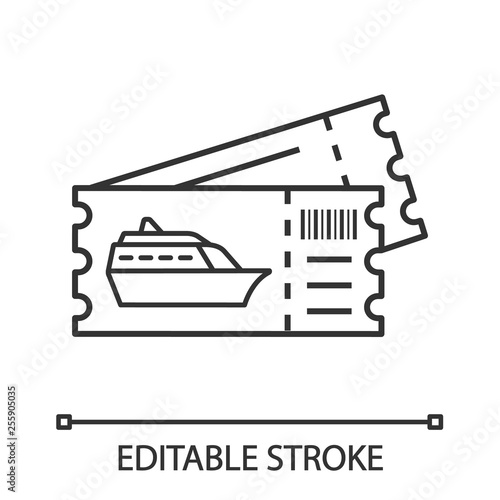 Cruise ship tickets linear icon