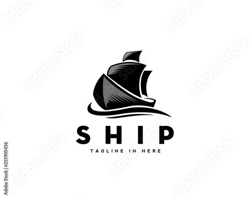 ship marine draw logo design inspiration