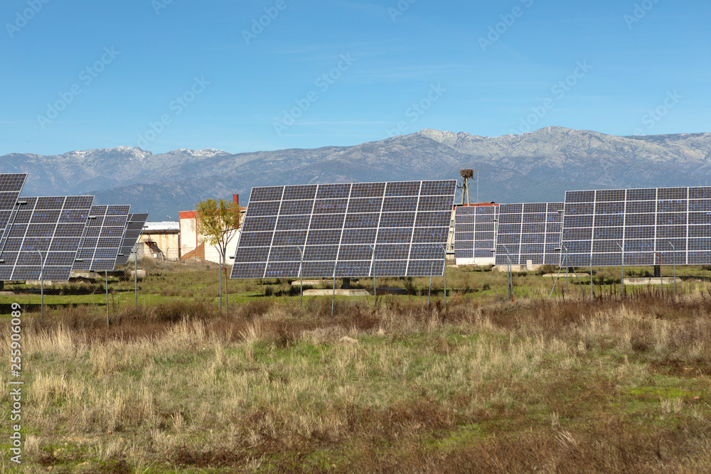 Energy plant with solar panels