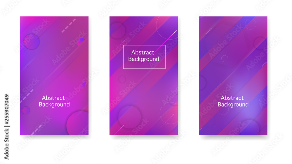 Color geometric gradient, futuristic background. Digital cover in a minimalist style. Gradient, neon, lines, forms. Vector.
