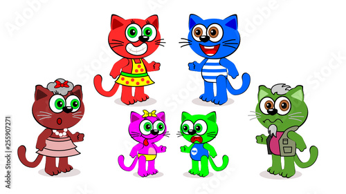 Cats Family for animation