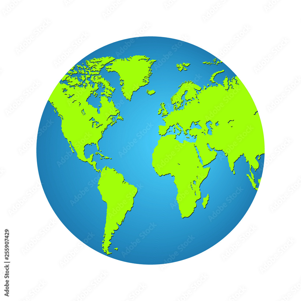 Earth globe flat design. Planet Earth icon. Vector illustration for web and mobile, banner, infographics.