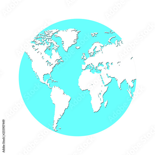 Earth globe flat design. Planet Earth icon. Vector illustration for web and mobile  banner  infographics.