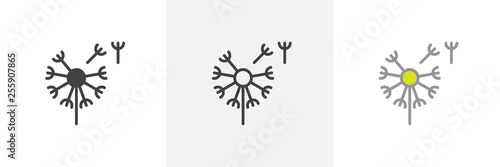 Dandelion, taraxacum icon. Line, glyph and filled outline colorful version, Blowball plant outline and filled vector sign. Symbol, logo illustration. Different style icons set. Vector graphics