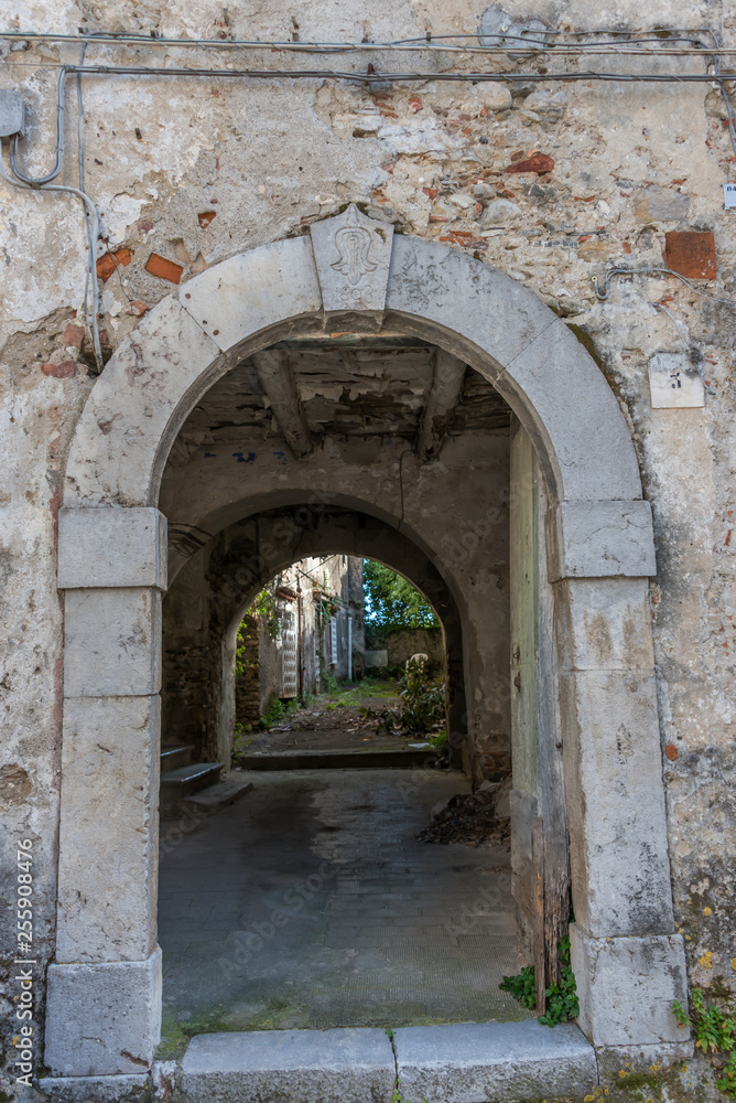 Ancient Archway into a Courtyard in Southern Italy