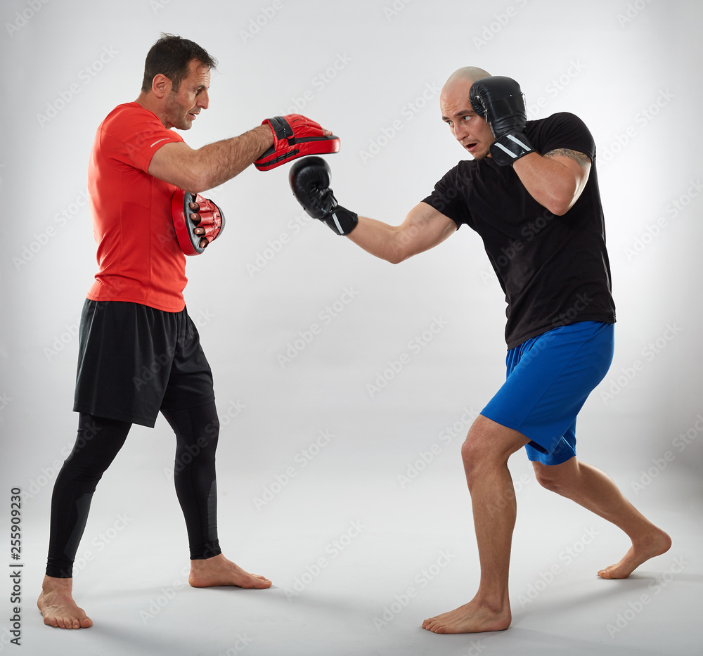 Kickbox fighter and coach training